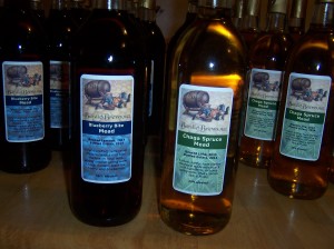 Blueberry Bite Mead and Chaga Spruce Mead